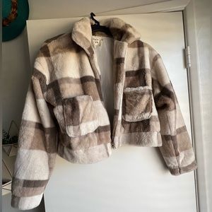 SOFT Plaid cropped jacket size M (will fit a size S)